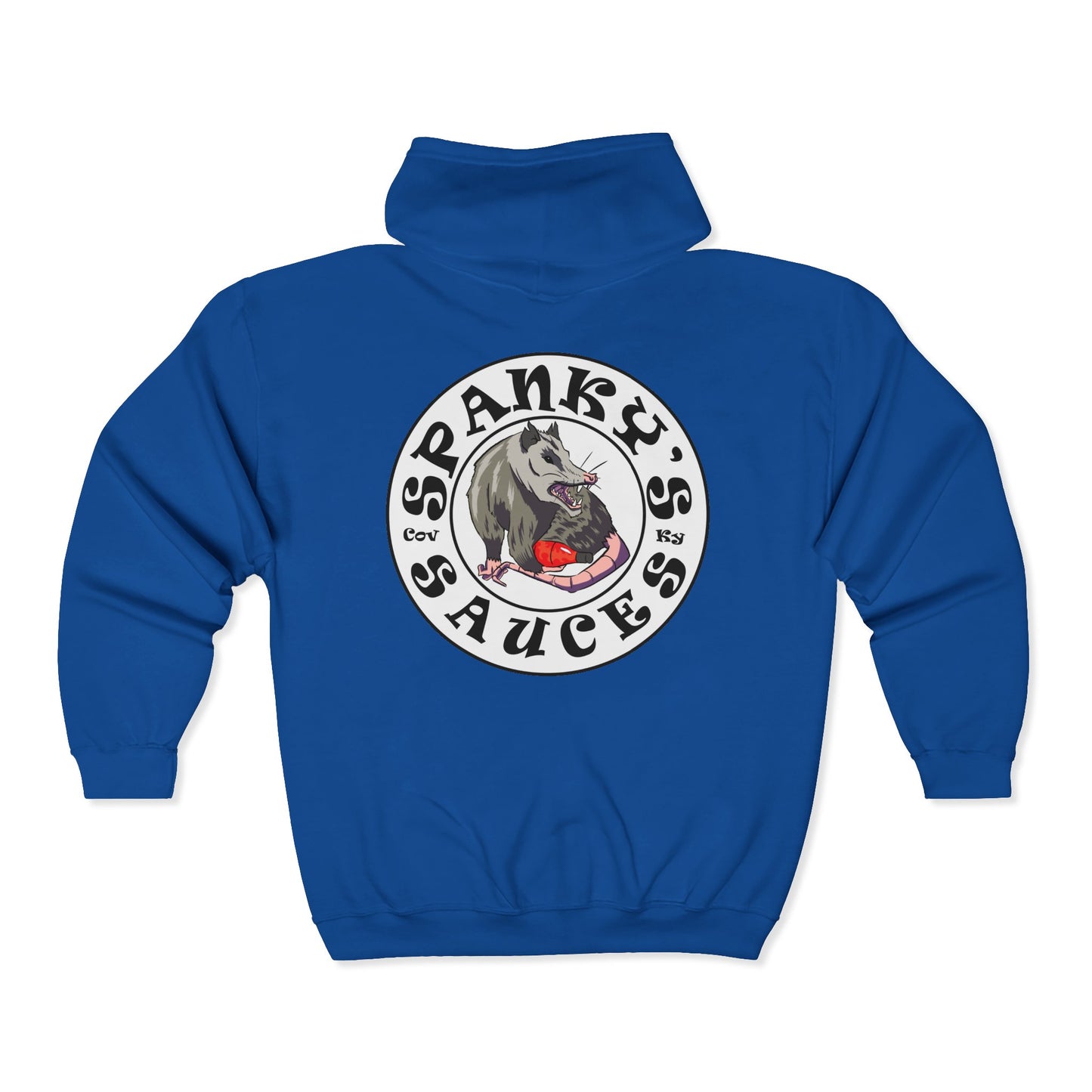 Spanky's Sauces Zip Hoodie — Hot Sauce Logo Full‑Zip Hoodie