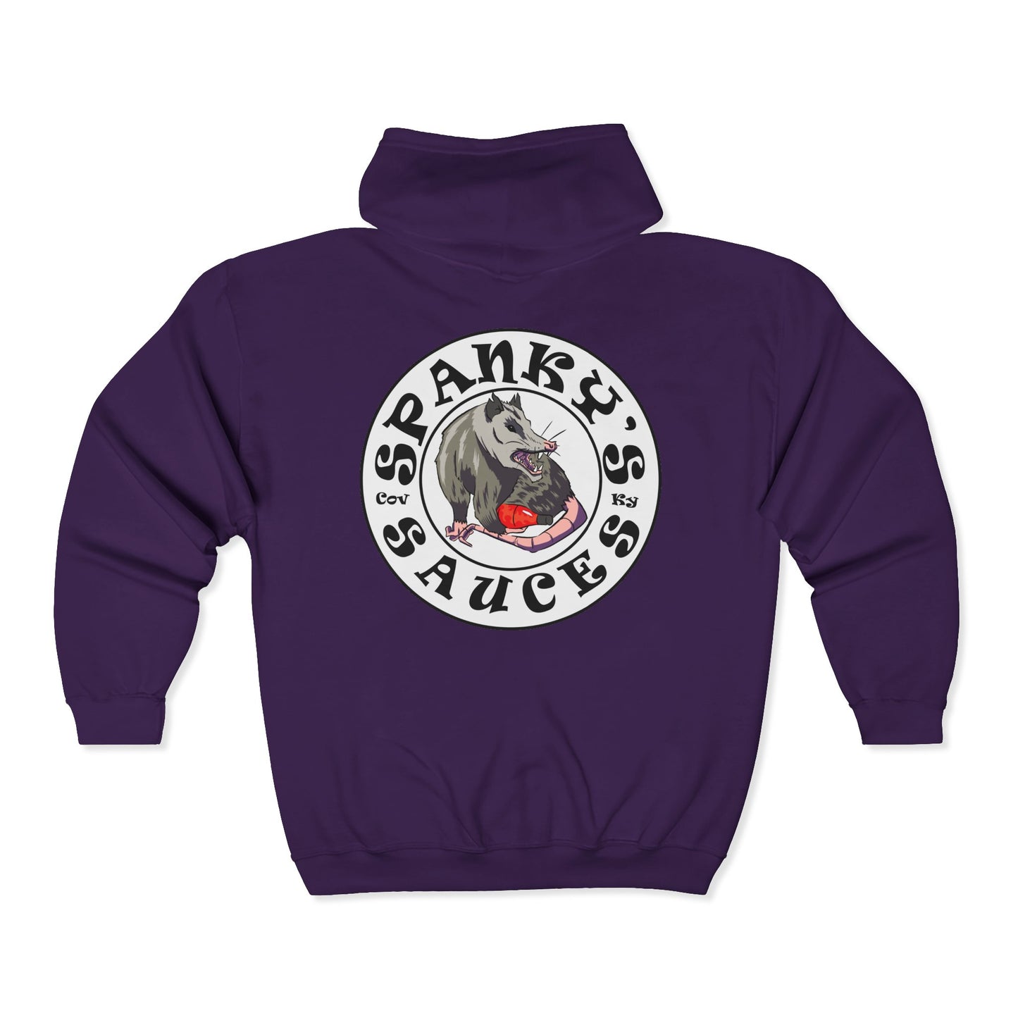 Spanky's Sauces Zip Hoodie — Hot Sauce Logo Full‑Zip Hoodie